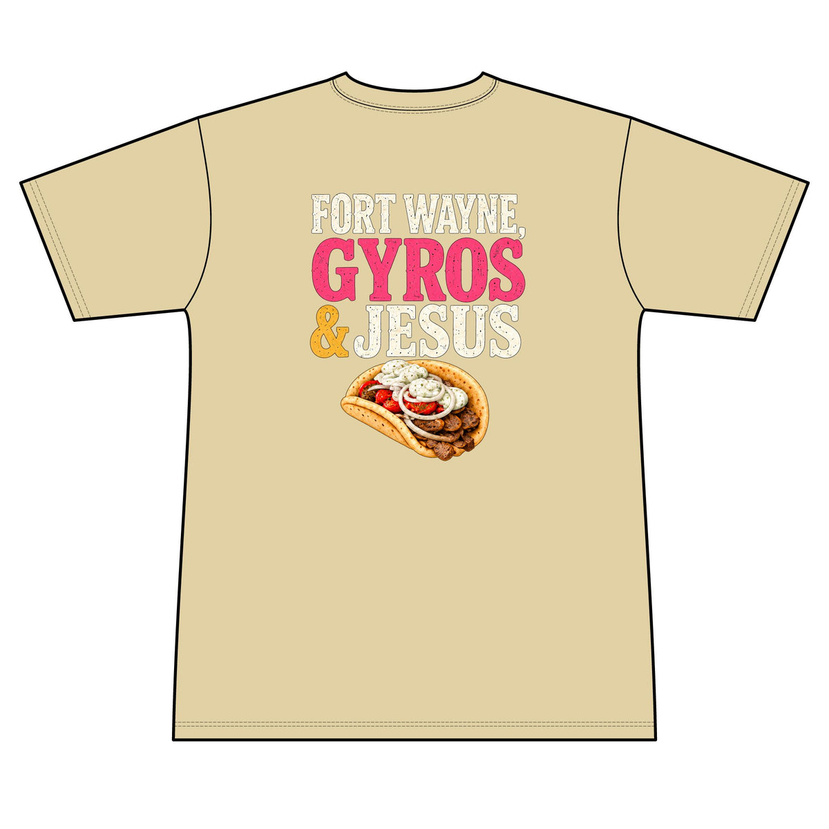 Fort Wayne, Gyros & Jesus - 100% Polyester Unisex Tee