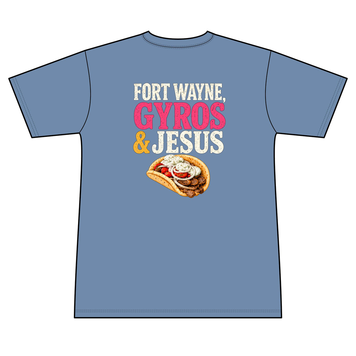 Fort Wayne, Gyros & Jesus - 100% Polyester Unisex Tee