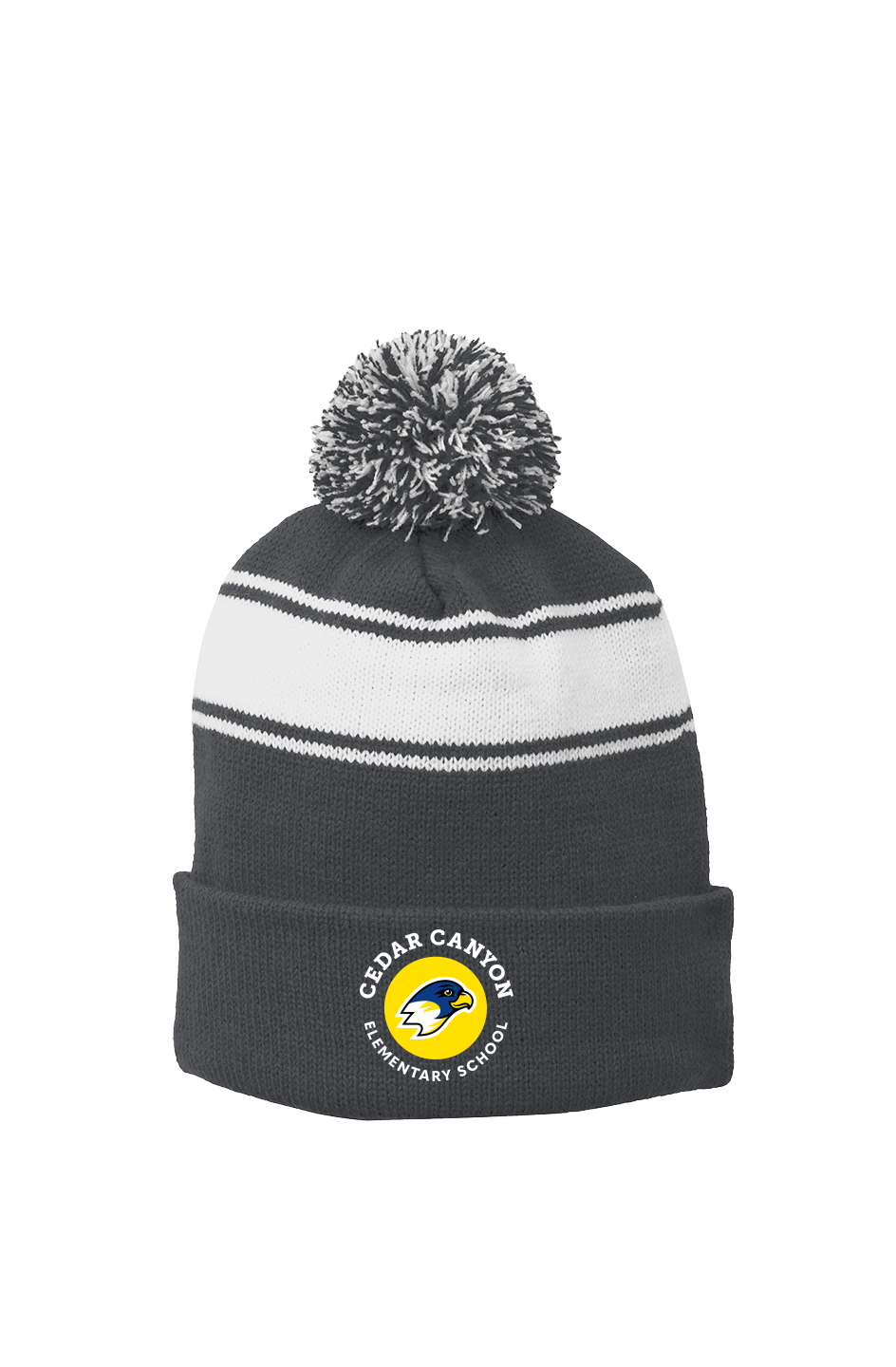 Stripe Pom Beanie