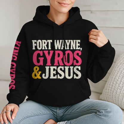 Gyros amp Jesus Midweight Unisex Hoddie